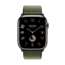 Смарт-часы Apple Watch Hermès Series 9, нержавеющая сталь, GPS + Cellular, 45mm, темно-зеленый