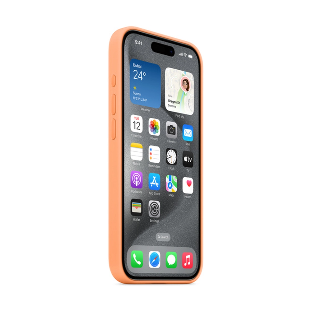 Силиконовый чехол для iPhone 15 Pro с MagSafe, Orange Sorbet