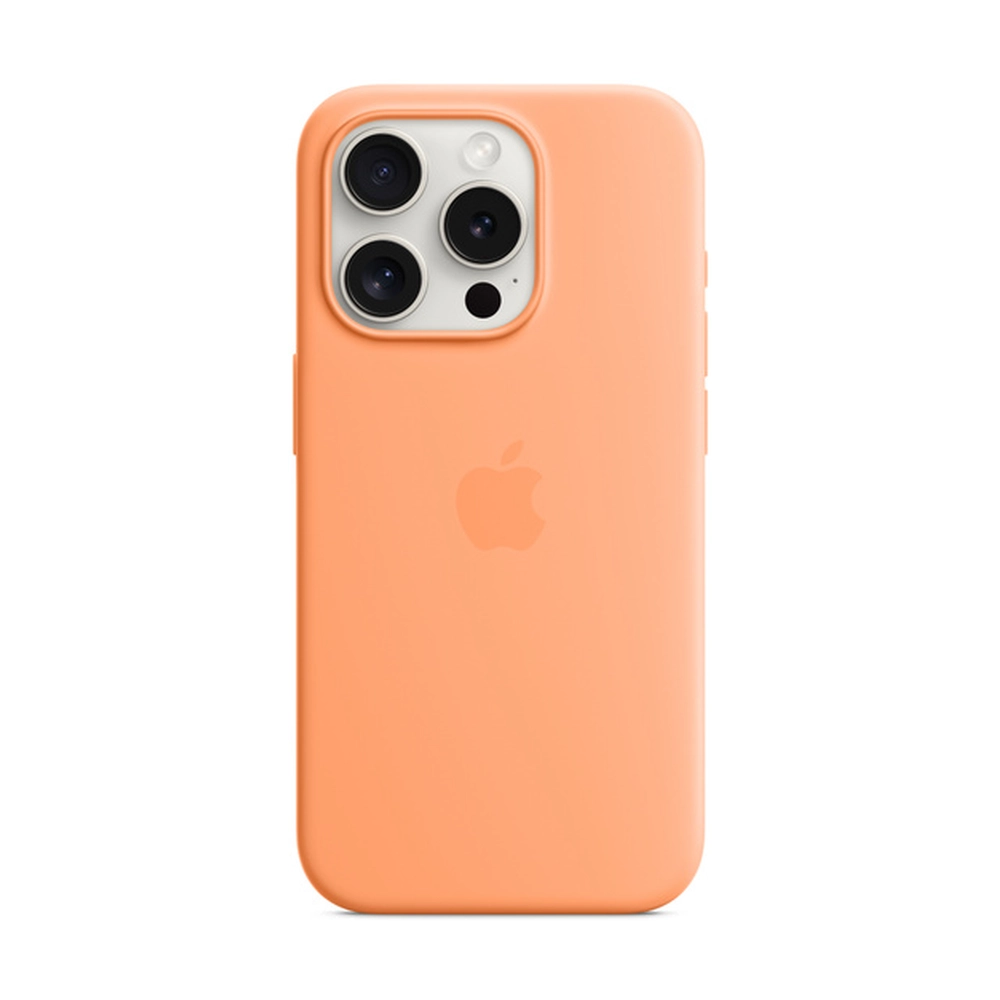 Силиконовый чехол для iPhone 15 Pro с MagSafe, Orange Sorbet