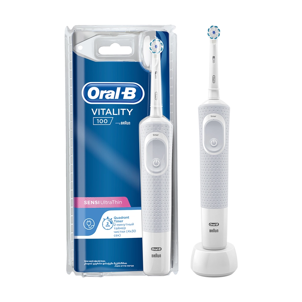 Электрическая зубная щетка Oral-B Vitality Sensi White D100.413.1, белый