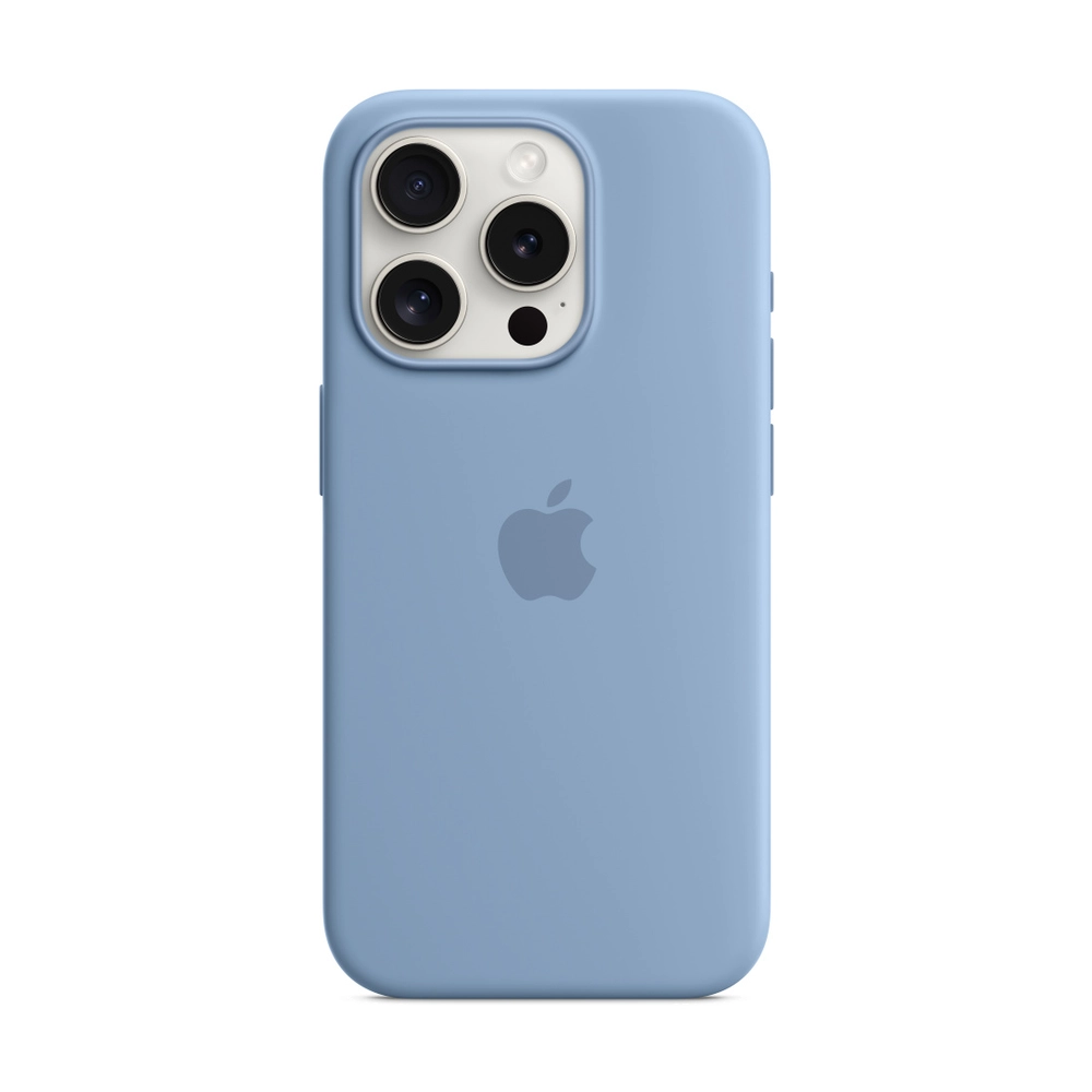 Силиконовый чехол для iPhone 15 Pro с MagSafe, Winter Blue