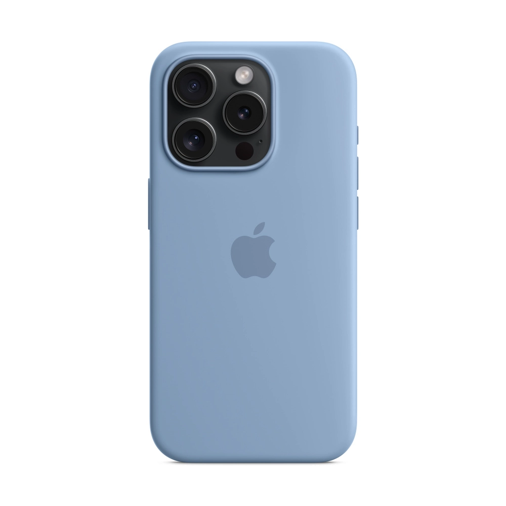 Силиконовый чехол для iPhone 15 Pro с MagSafe, Winter Blue