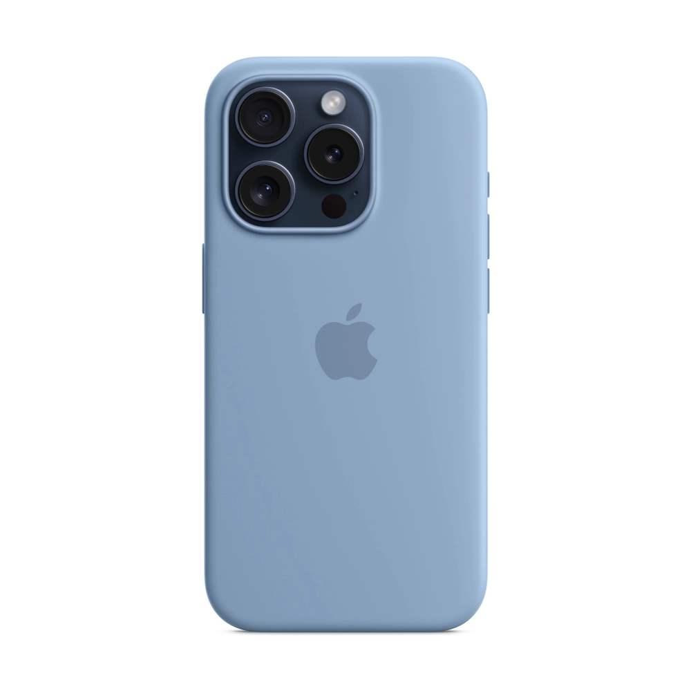 Силиконовый чехол для iPhone 15 Pro с MagSafe, Winter Blue