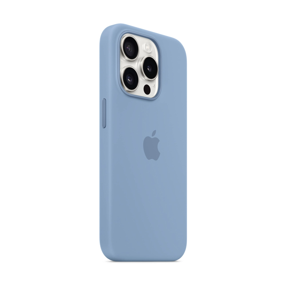 Силиконовый чехол для iPhone 15 Pro с MagSafe, Winter Blue